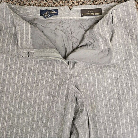 Brooks Brothers Vitale Barberis Canonico Pants Wool Gray Stripe (Women’s 14) - Picture 3 of 9